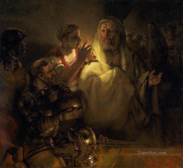 la negación de pedro 1660 Rembrandt Pinturas al óleo